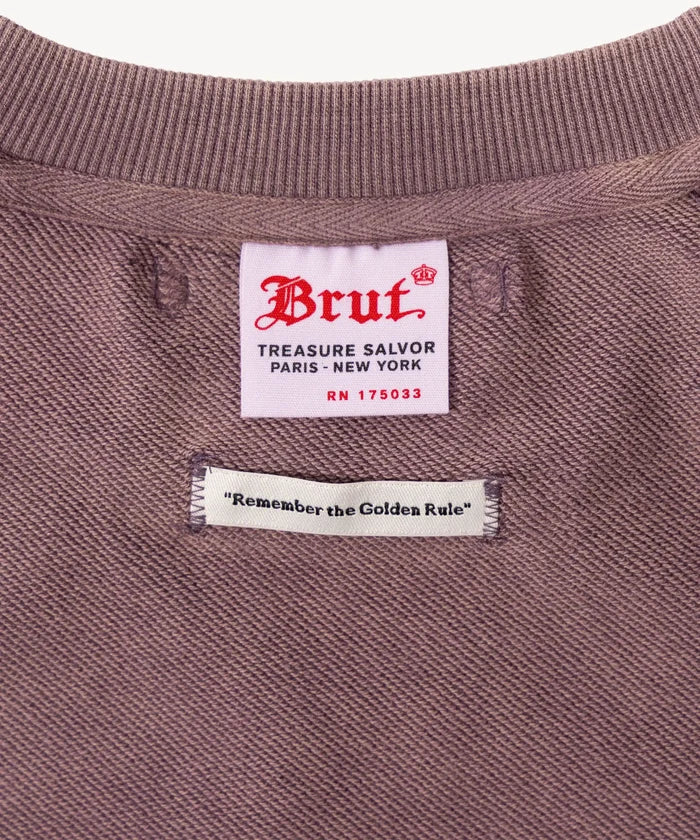 THE SHORT-SLEEVE CREWNECK Sweatshirts X-SMALL / FADED PURPLE - BRUT Clothing