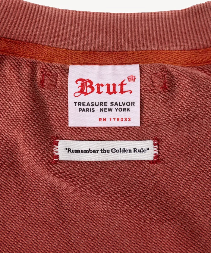 THE SHORT-SLEEVE CREWNECK Sweatshirts X-SMALL / FADED RED - BRUT Clothing
