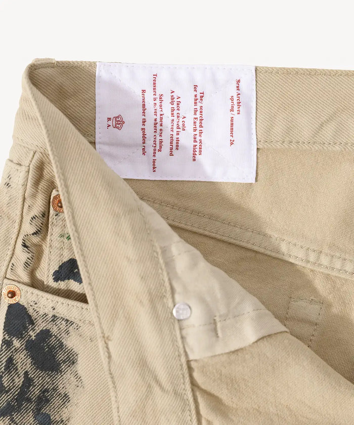THE STAINED DENIM Pants US26 / FR36 / BEIGE - BRUT Clothing