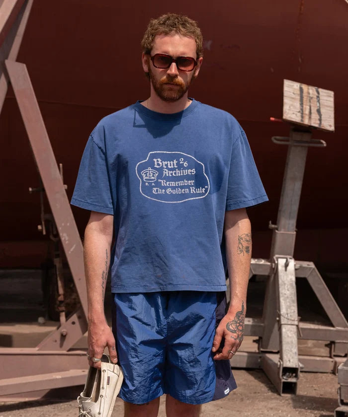 THE STAMP TEE T-Shirts X-SMALL / FADED BLUE - BRUT Clothing