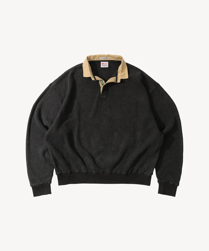 THE THERMAL RUGBY POLO Sweatshirts SMALL / FADED BLACK - BRUT Clothing