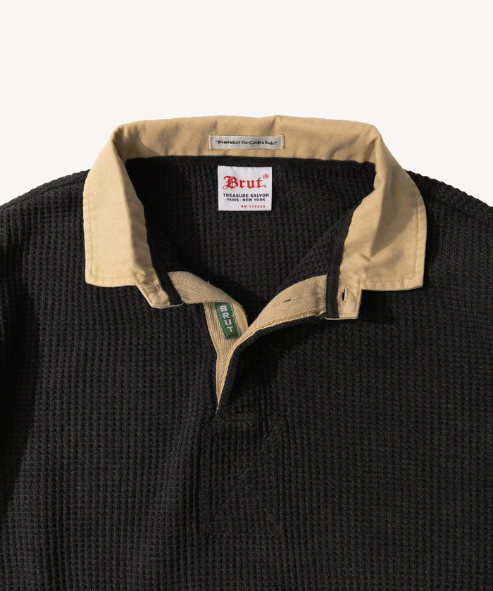 THE THERMAL RUGBY POLO Sweatshirts SMALL / FADED BLACK - BRUT Clothing