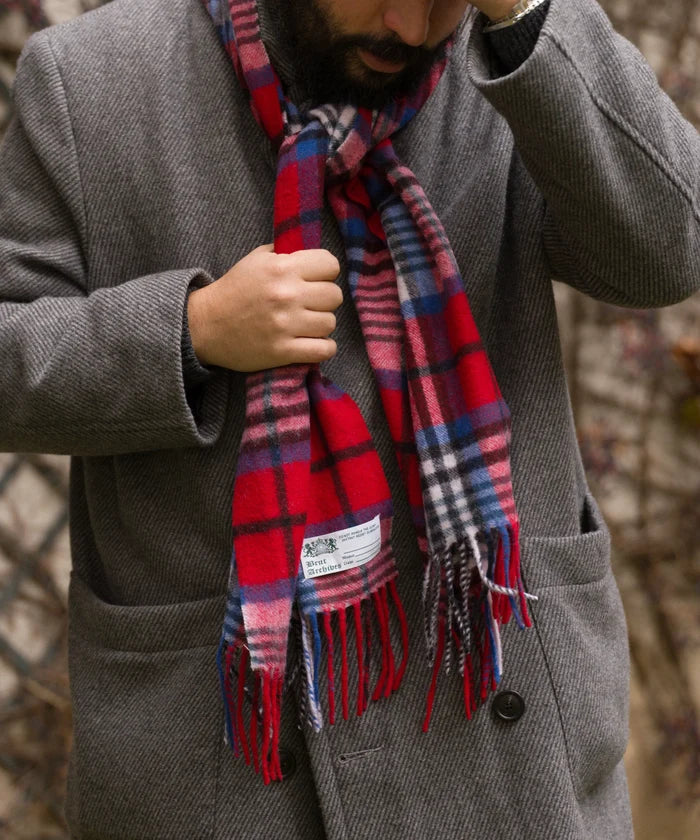 THE WOOL SCARF Accessories ONE SIZE / RED / WHITE - BRUT Clothing