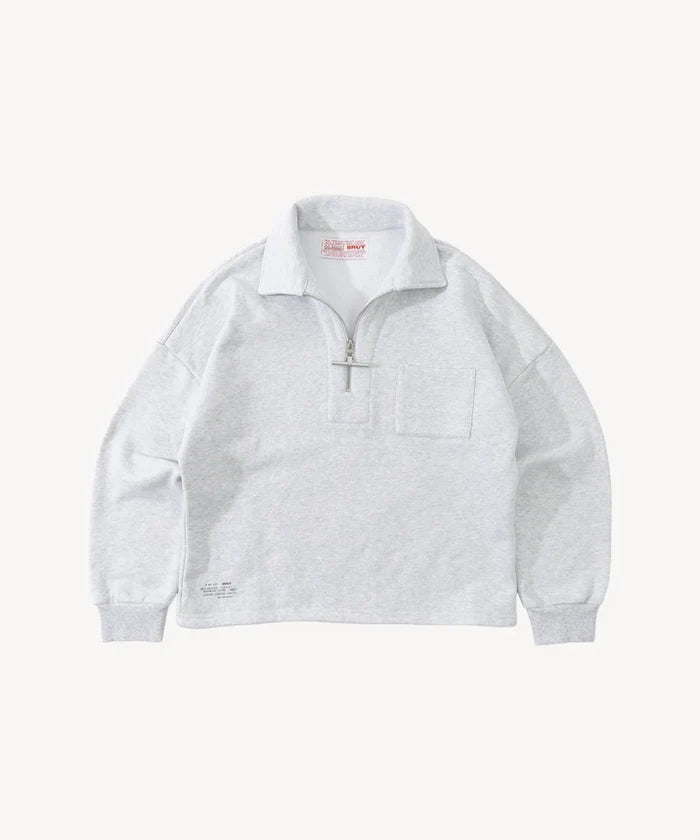 THE ZIPPED POLO Sweatshirts X-SMALL / HEATHER GREY - BRUT Clothing