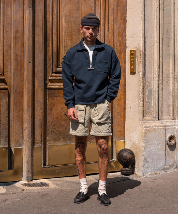 THE ZIPPED POLO Sweatshirts X-SMALL / DARK NAVY - BRUT Clothing