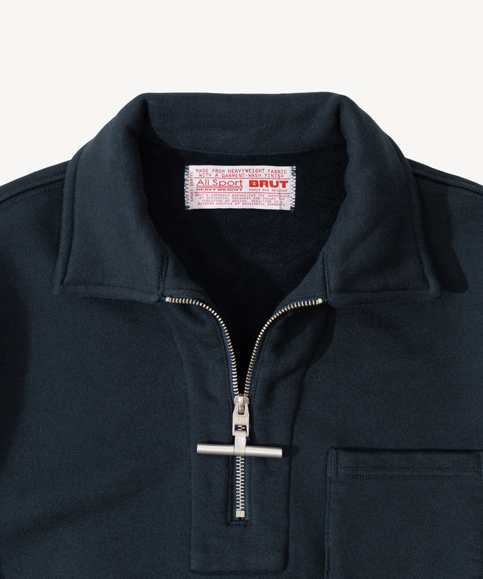 THE ZIPPED POLO Sweatshirts X-SMALL / DARK NAVY - BRUT Clothing