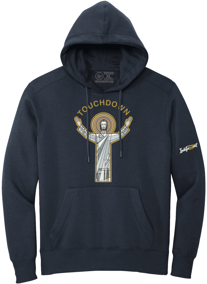 TOUCHDOWN JESUS. (HOODED SWEATSHIRT) (Copy) - OBVIOUS SHIRTS