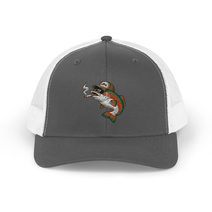 Trucker Cap — Embroidered Rainbow Trout Fish Snapback