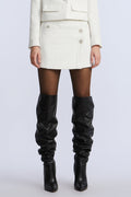 Tweed Wrap Short Skirt