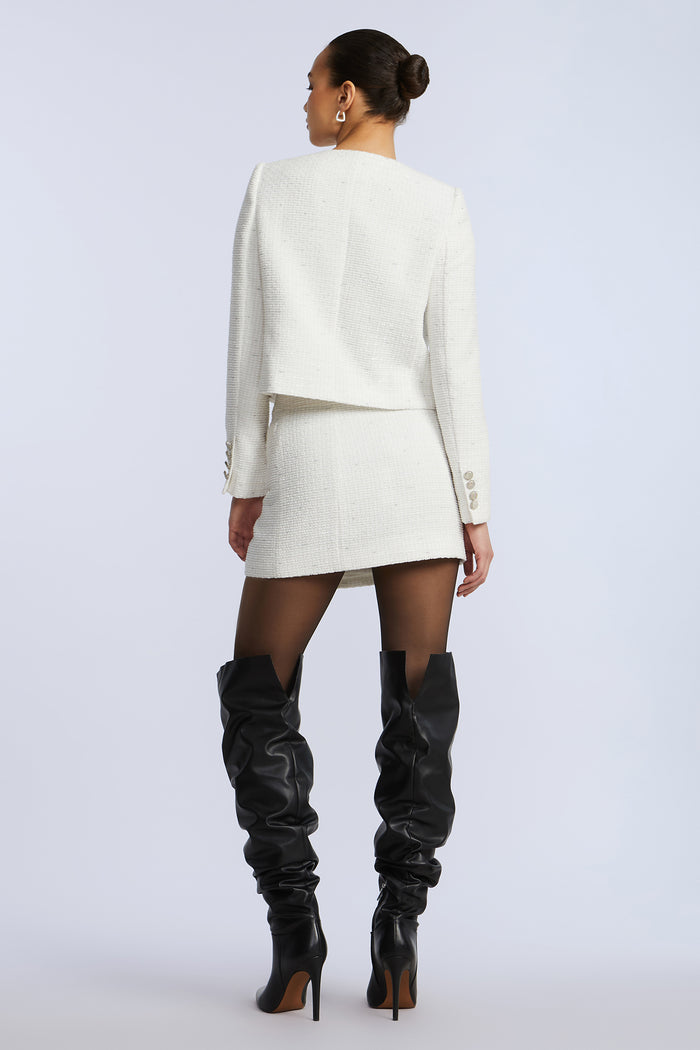 Tweed Wrap Short Skirt