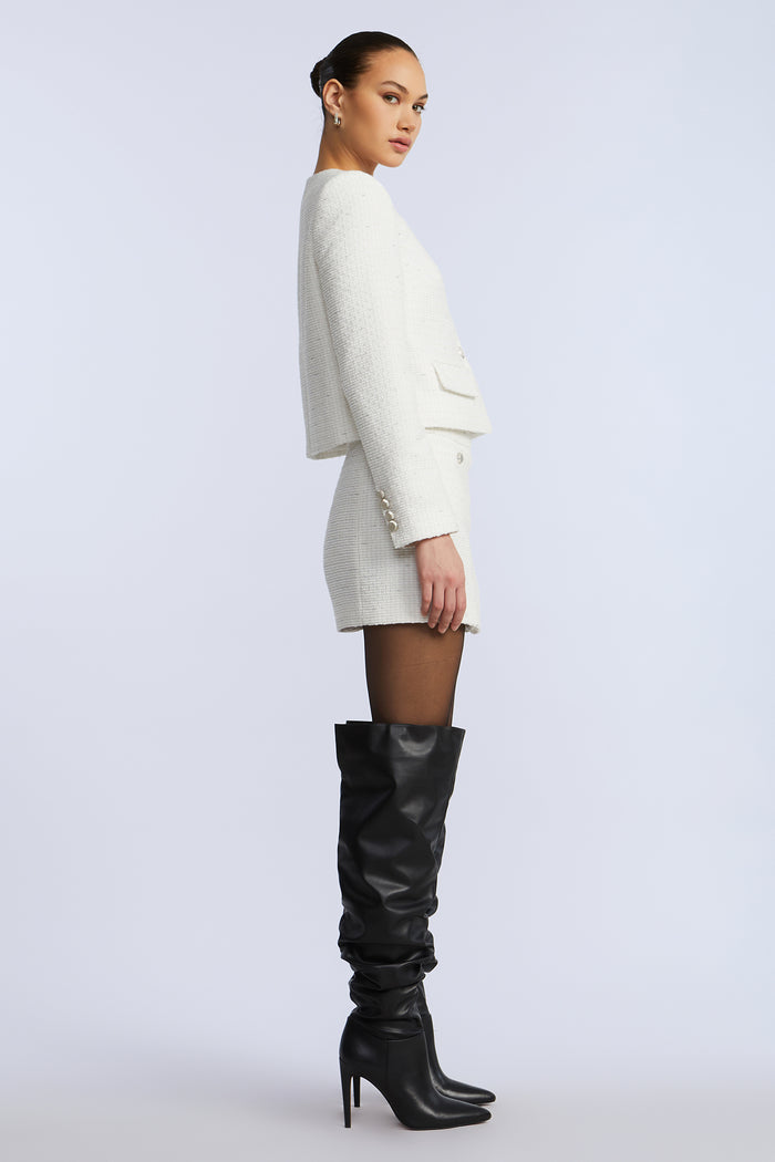 Tweed Wrap Short Skirt