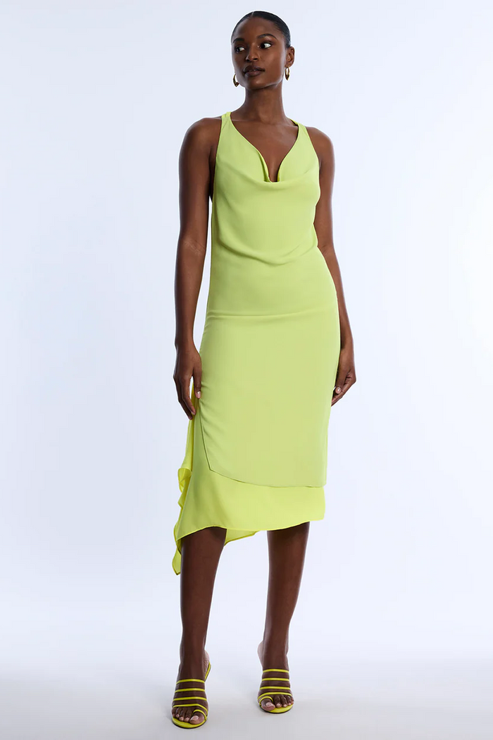 Twist And Drape Combo Dress