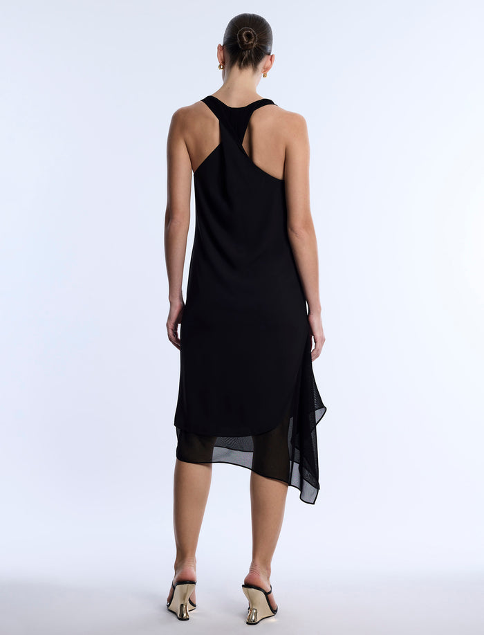Twist And Drape Combo Dress