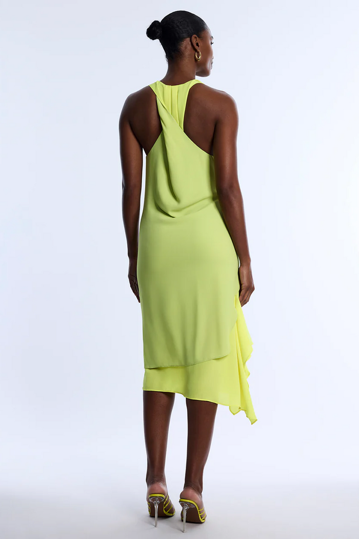 Twist And Drape Combo Dress
