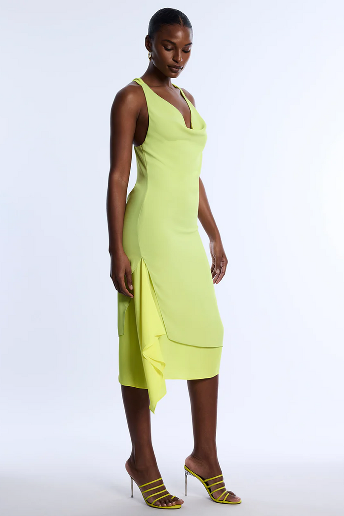 Twist And Drape Combo Dress