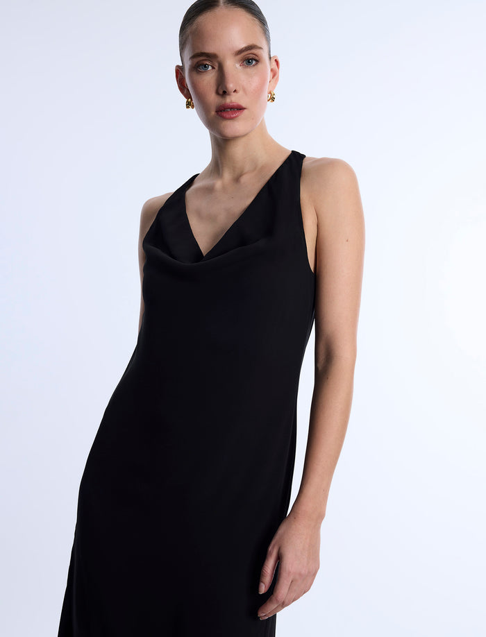 Twist And Drape Combo Dress