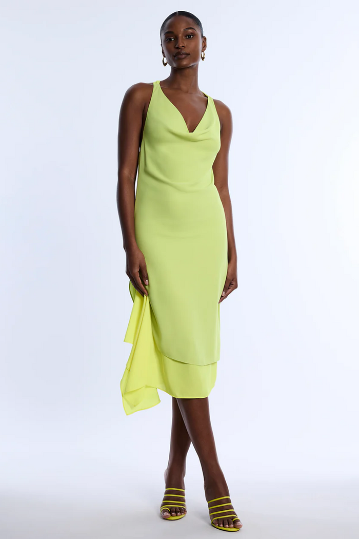 Twist And Drape Combo Dress