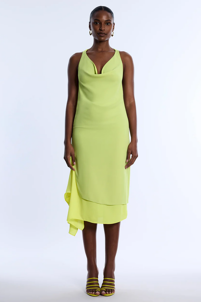 Twist And Drape Combo Dress
