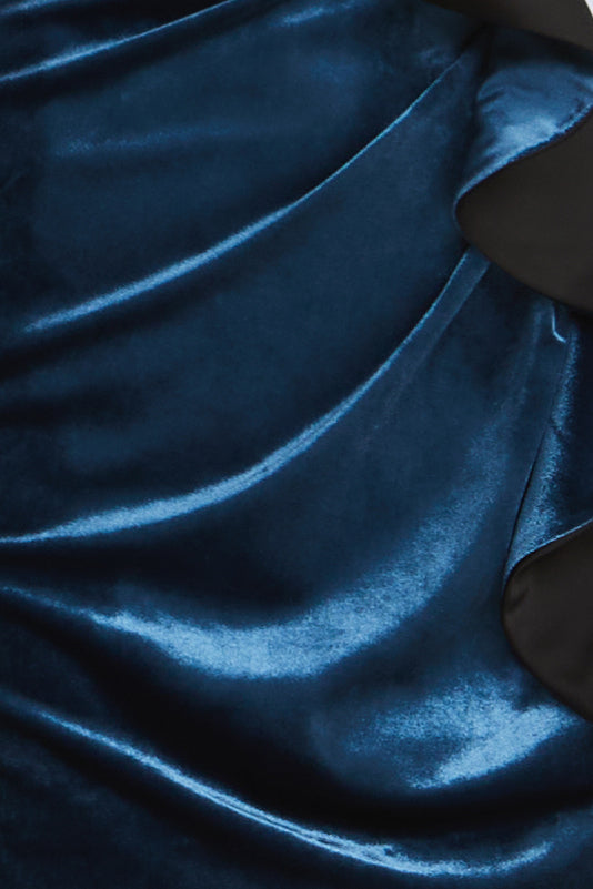 Velvet Satin Ruffle Cocktail