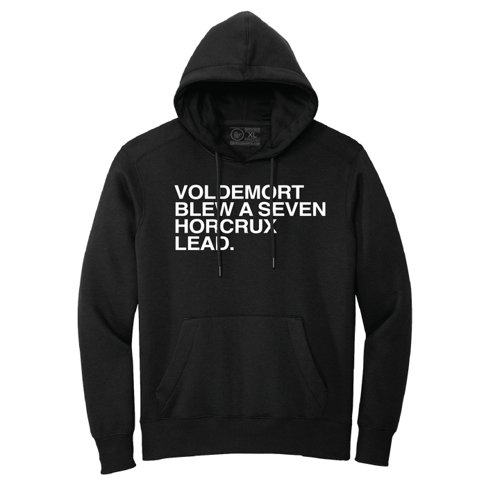 VOLDEMORT BLEW A SEVEN HORCRUX LEAD. (BLACK & WHITE) HOODED SWEATSHIRT - OBVIOUS SHIRTS