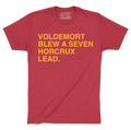 VOLDEMORT BLEW A SEVEN HORCRUX LEAD. (DARK RED & GOLD) - OBVIOUS SHIRTS