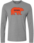 WALKING BEAR DOWN (WEATHERED PRINT - GREY LONG SLEEVE) - OBVIOUS SHIRTS