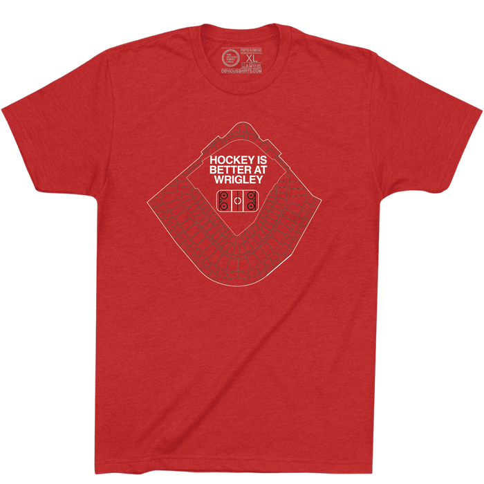 WRIGLEY HOCKEY STADIUM. (RED TEE) - OBVIOUS SHIRTS
